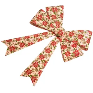 RueDeLaFete Noeud pvc/Jute GéANT 86cm décos Poinsettias pas cher