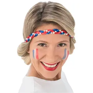 RueDeLaFete Bandeau nattes et perles Supporter France pas cher