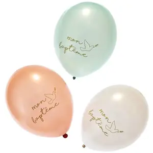 Ballons - CHAKS - Mon Baptême - Lot de 6 - 27cm - Multicolore - Latex