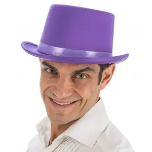 Chapeau Haut de Forme satiné ajustable, Violet