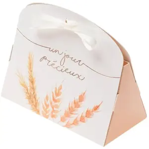 Comparateur de prix : 4 CONTENANTS CARTON ÉPIS DE BLÉ 10.2X5X8CM BLANC