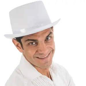 Comparateur de prix : Chapeau Haut de Forme satiné ajustable, Blanc
