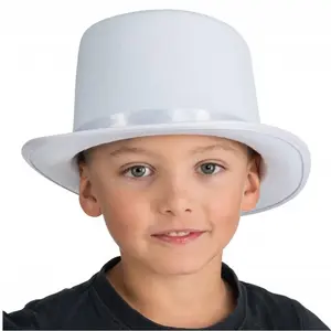 Chapeau Haut de Forme en feutrine, Blanc ENFANT