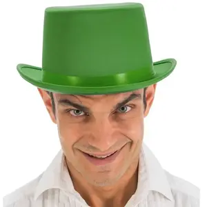 Chapeau Haut de Forme satiné ajustable, Vert