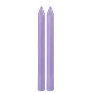 Comparateur de prix : Set de 2 bougies Flambeau Cannelées 25cm, Lilas
