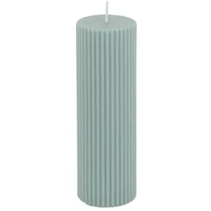 Comparateur de prix : Chaks bougie pilier cire cannelée 15x5cm 30h vert sauge - générique 13293-120