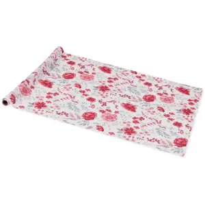 RueDeLaFete LARGE Chemin de table tissu Graceful Flowers XL 5mx70cm pas cher