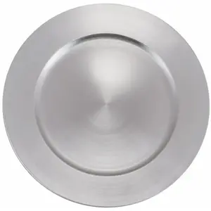 RueDeLaFete Grande sous-assiette plastique 33cm, Argent pas cher