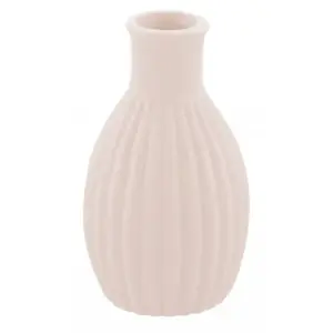 CHAKS 1 Mini vase céramique rose Nude strié 4.5 x 8.5 cm REF/13334-03 Thème nature, Champêtre, Bohème... pas cher