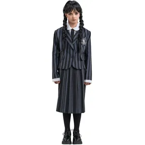 Comparateur de prix : Déguisement Uniforme Noir & Gris Mercredi™ - Fille