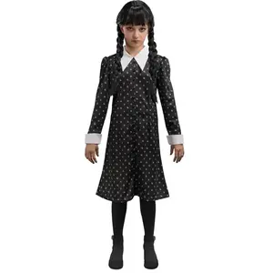 Comparateur de prix : Chaks Wednesday Costume d'Halloween pour enfant Noir Taille 140-164 (140)