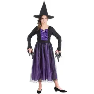 RueDeLaFete Déguisement Sorcière Agatha violette 116cm, 4-6 ans pas cher