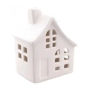 RueDeLaFete Maison céramique blanche 10cm avec Led pas cher