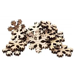 RueDeLaFete Sachet de 20 Flocons en bois épais Naturel 5cm à disperser pas cher
