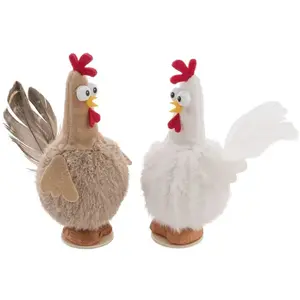CHAKS DÉCO POULE HUMORISTIQUE SUR SOCLE 10X6X15CM pas cher