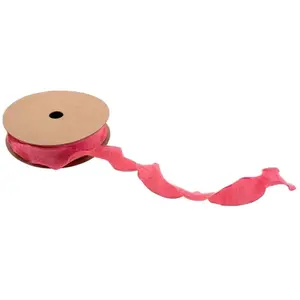 RueDeLaFete Ruban Plissé 2,5cm x 10m, Pink Lady pas cher