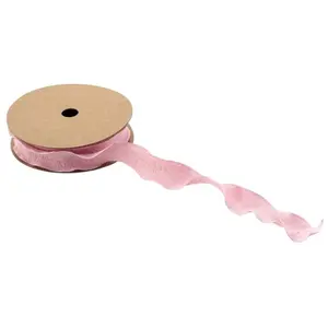 RueDeLaFete Ruban Plissé 2,5cm x 10m, Rose pastel pas cher