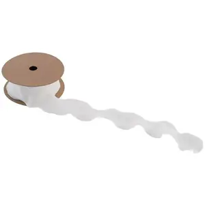 RueDeLaFete Ruban Plissé Large 4cm x 10m, Blanc pas cher