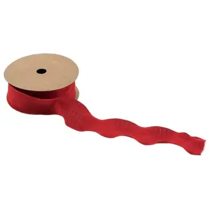 RueDeLaFete Ruban Plissé Large 4cm x 10m, Rouge pas cher