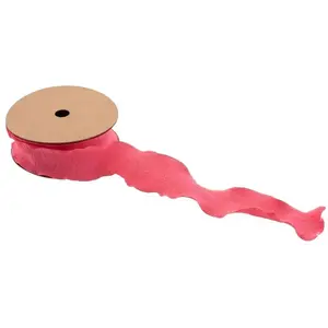 RueDeLaFete Ruban Plissé Large 4cm x 10m, Pink Lady pas cher
