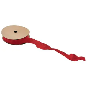RueDeLaFete Ruban Plissé 2,5cm x 10m, Rouge pas cher