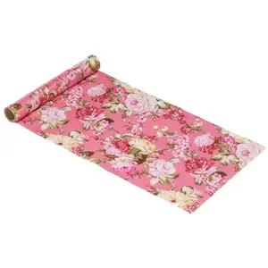 CHAKS Chemin de table tissu Fleurs Roses 3m FETE-13244 pas cher