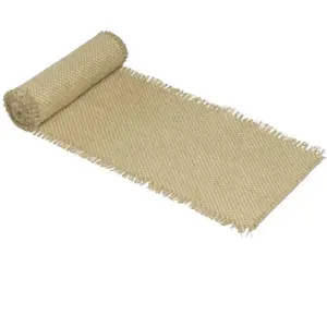 Comparateur de prix : Chemin de table Jute naturel TRESSÃ‰ 3m avec franges