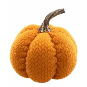 RueDeLaFete Citrouille tissu orange 13cm avec queue FETE-12886 pas cher