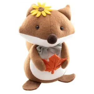 RueDeLaFete Déco Renard debout en tissu flora 15cm pas cher
