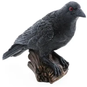 Comparateur de prix : CHAKS Statue Corbeau noir en polyrésine 17cm FETE-13079