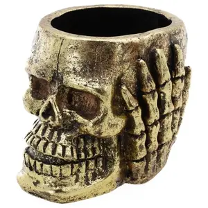 Comparateur de prix : Pot doré crâne Tête de Mort 18,5 cm