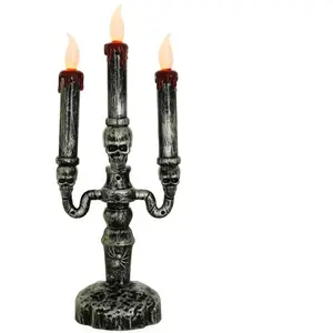 Chaks 13059, Candélabre lumineux 3 branches led 32cm Gris pas cher