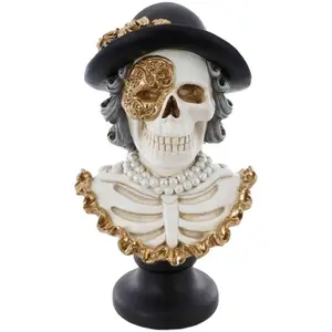 RueDeLaFete Grand Buste Squelette doré Femme en résine 40,5cm pas cher