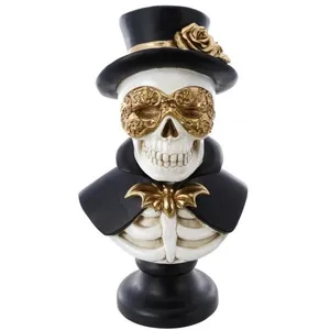 Chaks Grand Buste Squelette doré Homme en résine 42,5cm FETE-13068 pas cher