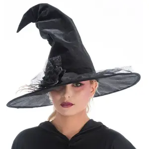 Comparateur de prix : Chapeau de sorcière noir avec roses noires - Adulte - Halloween