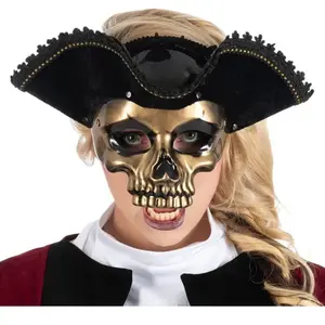 Comparateur de prix : Masque Tête de mort Pirate doré