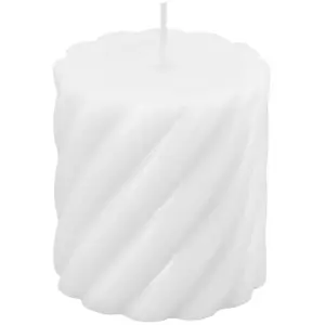 RueDeLaFete Bougie Pilier Torsadée 7,5cm Blanc pas cher
