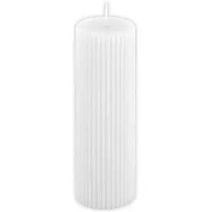 Comparateur de prix : Chaks BOUGIE PILIER CIRE CANNELÉE 15X5CM 30H BLANC