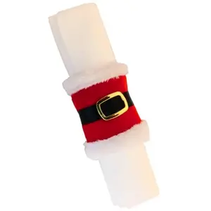Chaks 11487, Lot de 4 Ronds de serviette ceinture Père Noël 7x19cm pas cher