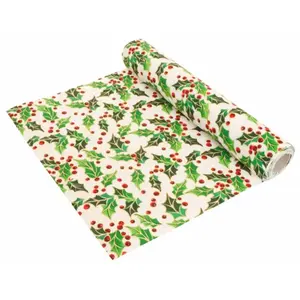 Non communiqué chemin de table houx paillette or 28cmx3m vert - chaks 11483
