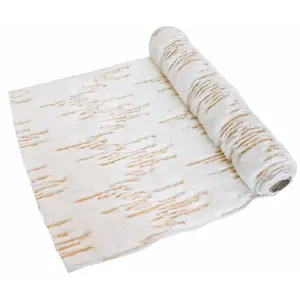 RueDeLaFete Chemin de table Soft Dream fourrure lignes sequins or 3m, Blanc pas cher
