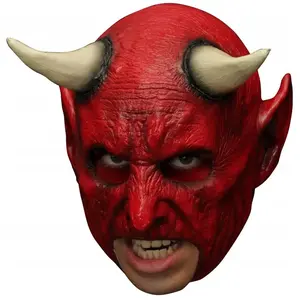 Comparateur de prix : Masque Démon rouge cornu bouche apparente