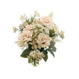 bouquet 9 tiges 5 roses artificielles 40.5cm rosé - chaks 11569-01 pas cher