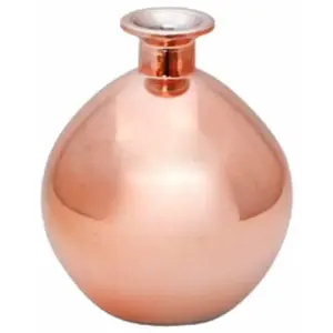 CHAKS Vase Boule en verre ø12,5 x 14,5 cm, métallisé Rose Gold pas cher