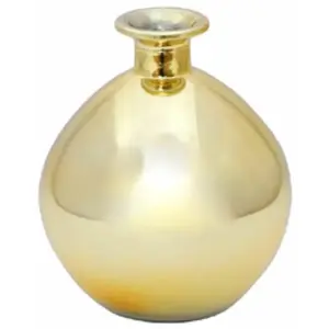 Vase Boule - CHAKS - Ø12,5 x 14,5 cm - Métallisé Or - Verre - Design Contemporain pas cher