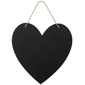 RueDeLaFete 3 ARDOISES CARTON CURS LIEN JUTE 30CM NOIR Noir pas cher