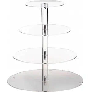 RueDeLaFete Présentoir à cocktail plexi TRANSPARENT 4 niveaux Ronds 32cm pas cher