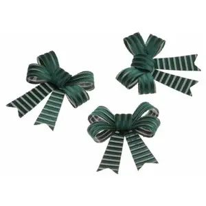 RueDeLaFete Set de 3 petits Noeuds Velours Cotelé 12,7cm, Vert sapin pas cher