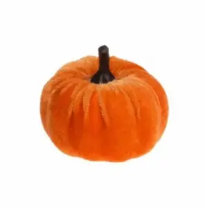 RueDeLaFete Mini Citrouille en velours diam. 7cm, Orange pas cher