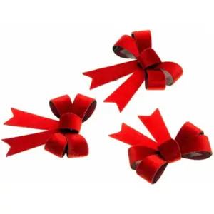 Non communiqué 3 noeuds cadeau plastique velours 10x12.7cm rouge - chaks 12309 pas cher